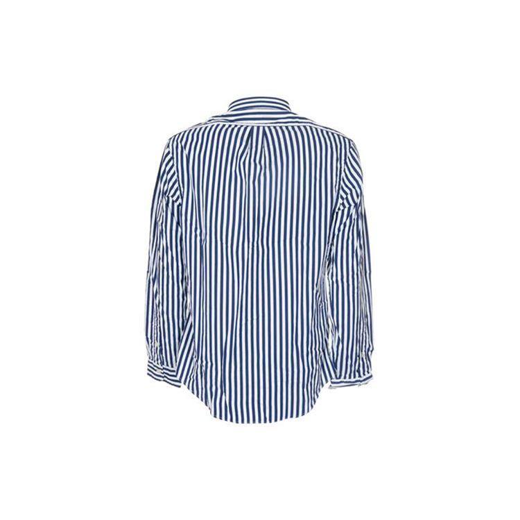 Polo Ralph Lauren FW21 Logo Embroidered Striped Casual Shirt Men shirts Blue 710829466-001