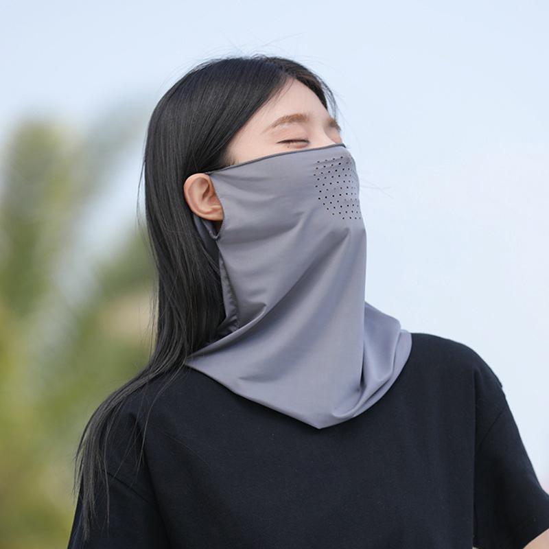 1 Stück Sonnenschutz-Gesichtsschal, UV-Schutz, Sommer-Gesichtsschals, einfarbig, für Frauen, Golf, Eisseidenmaske, Gesichtsbedeckung, Halswickelabdeckung