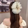 1pc New Style Black Retro Small Fragrant Style Bead Bow Grip Clip Versatile Style Exquisite Elegance