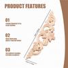 M-Modern-6Pcs Onlay Wood Mouldings Wood Applique Wood Decal Carved Unpainted Long Flower Rubber Wood Corner Furniture