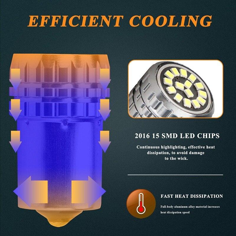 2PCS 1156 BA15S BAU15S P21W PY21W Signal Light 1157 BAY15D LED Bulb 2016SMD Brake Reverse Lamp Daytime Running Light