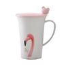 Reusable Wheat Straw Mug Office Coffee Cup Student Cup with Lid & Spoon Stirring Mug Plastic Coffee Cup