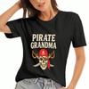 Piraten Oma Baumwoll T-Shirt, Premium-Baumwolle Hochwertiger Druck, Langlebig, Lässig Und Modisch, Mit Einem Totenkopf Mit Gekreuzten Schwertern Design, Perfekt