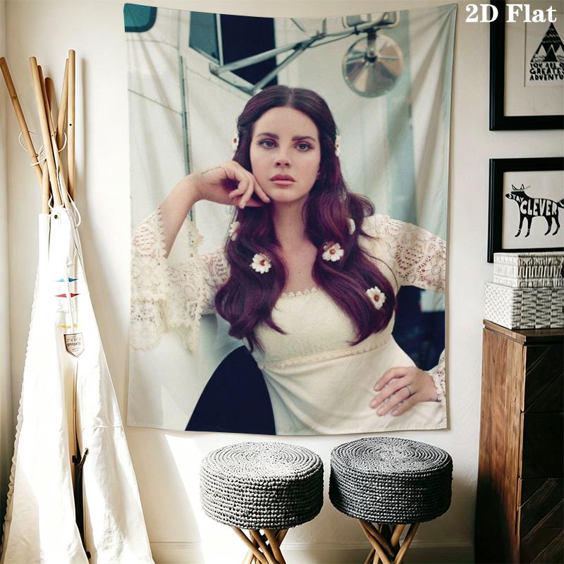 Lana Del Rey Wall Tapestry Aesthetic Wall Hanging Printed Fabric Blanket Decorative Tapestries for Bedroom Living Room Home Decor