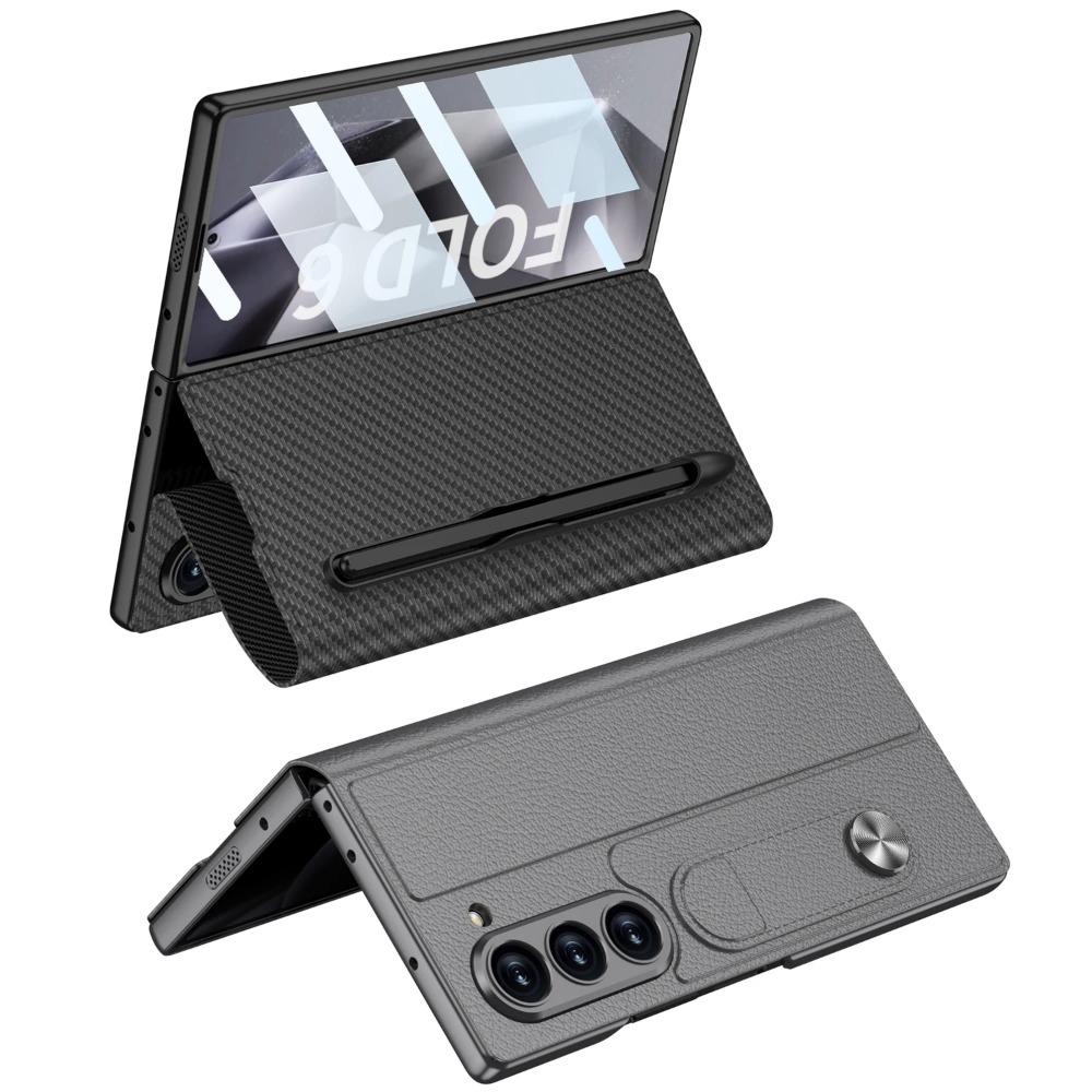 Luxusní PU kožený kryt na telefon pro Samsung Galaxy Z Fold 6 Case s funkcí podpory Screen Protector s dotykovým perem