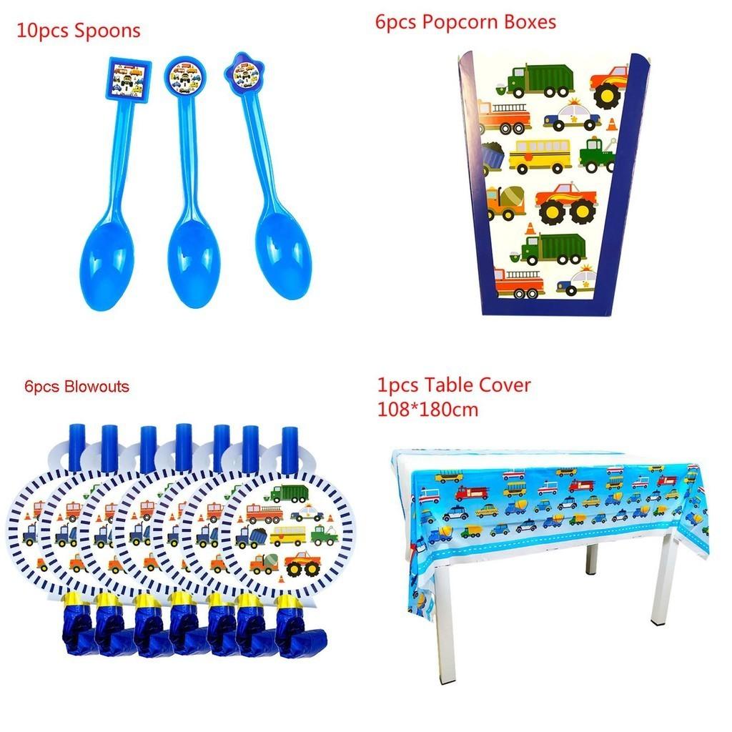 Baustellenfahrzeug Partygeschirr für lustige Geburtstagsfeiern**