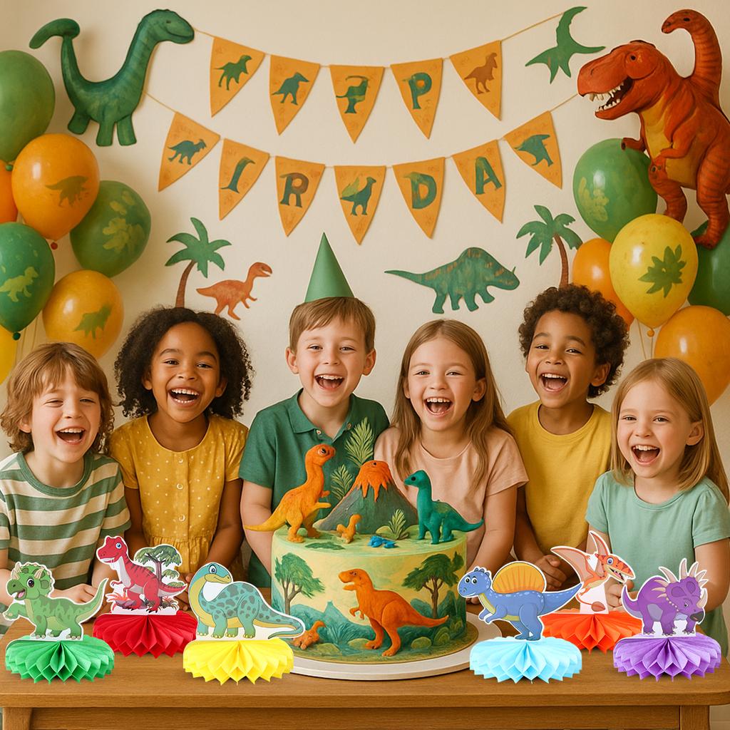 Roar Dinosaur Honeycomb Set Jungle Safari Birthday Party Decor Kids Favors Gift Ornament Jurassic World Boy Baby Shower Supplies