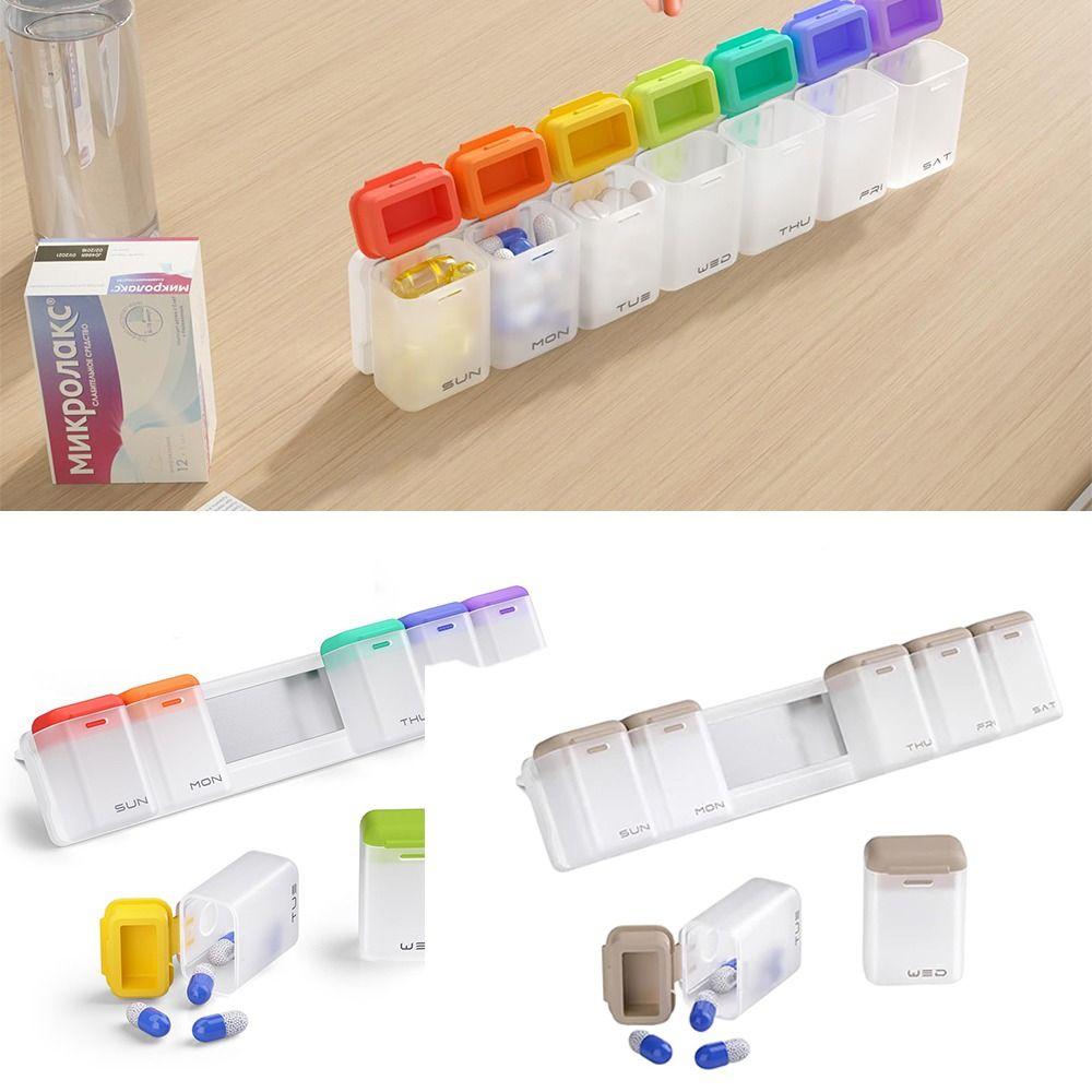 Large Capacity Weekly Pill Organizer Magnetic Portable Medicine Container Holder  for Elders