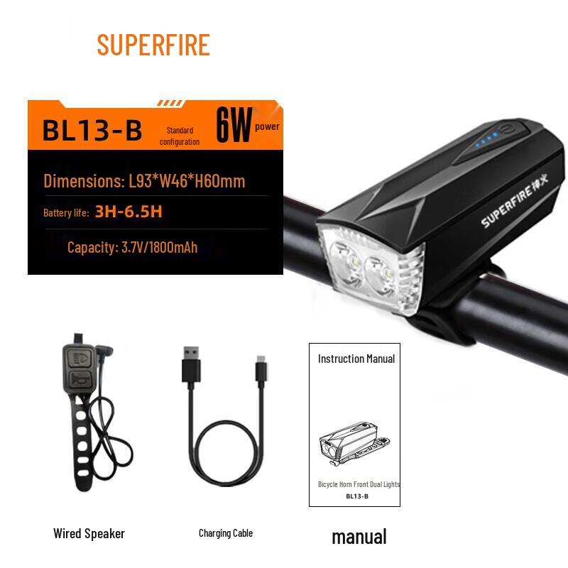 SupFire BL13-B USB Rechargeable Bicycle Headlight