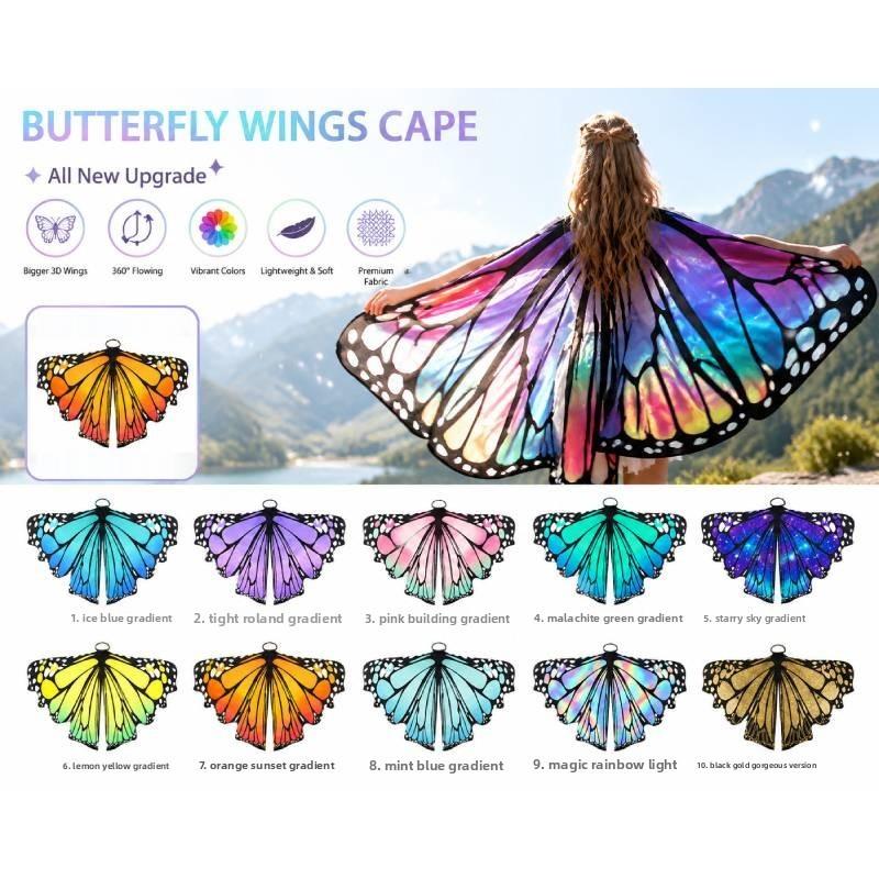 Fantasy Butterfly Cape For Women With Gradient Colors And Stage Wear