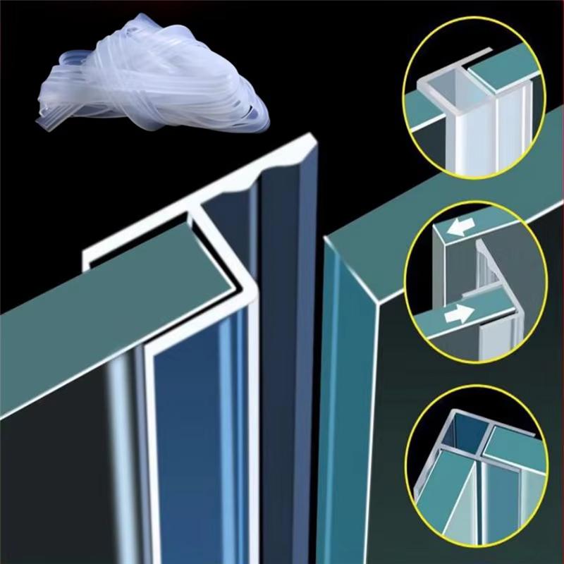 B-Est 5M H Shape Rubber Glass Seal Strip 6Mm Silicone Bathroom Shower Screen Seal Strip Window Rubber Sealer Weatherstrip