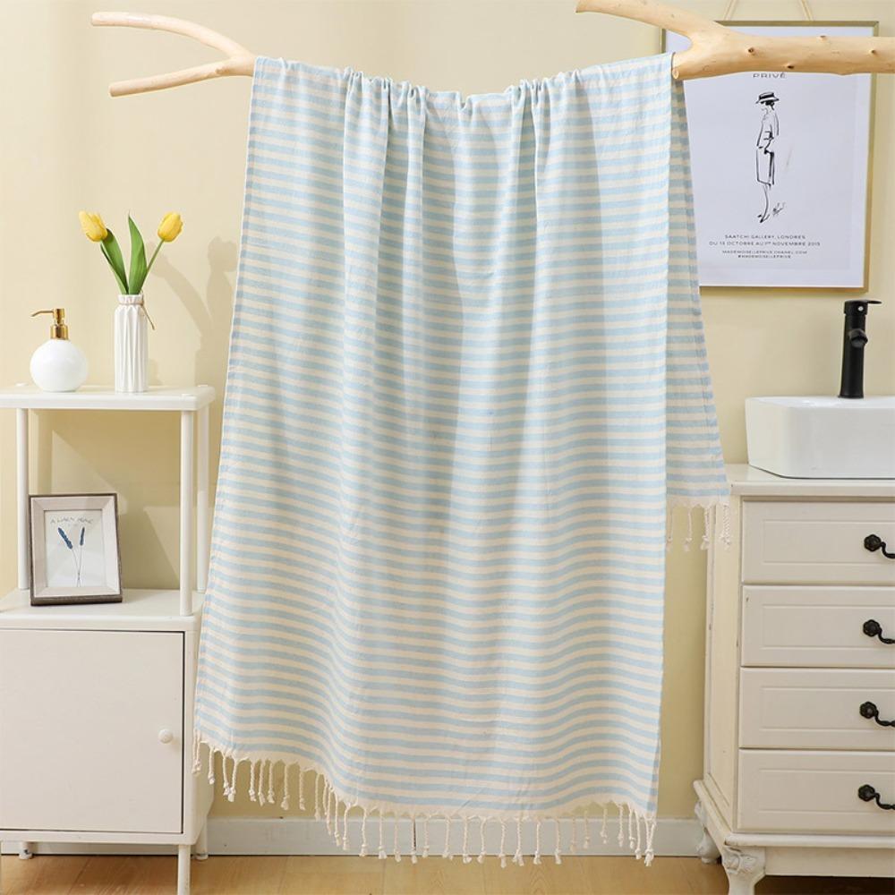 With Tassel Sports Bath Towel Polyester-cotton Swimming Towel Simple Travel Blanket  Spa