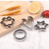 Set of 12 Stainless Steel Cookie Cutters - Round, Heart, Star, Flower, DIY Moulds - Large, Medium, and Small - Perfect for Baking, Confectionery, Birt