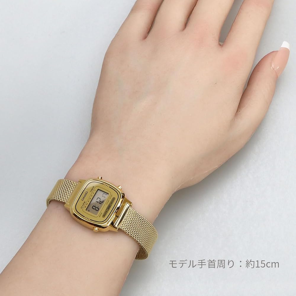 Casio LA670WEMY-9 Women's Digital Watch Gold Mesh Band International Model