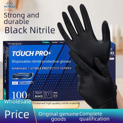 Inco Schwarze Nitril Einweghandschuhe - Dick, Strapazierfähig, Lebensmittelgeeignet, Rutschfest, Ölbeständig für Backen & Haushalt