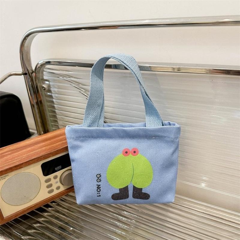 

Canvas Bag Korean Style Small Bags Women S Handbag Mini Hand Snack Bag Lunch Bag синий