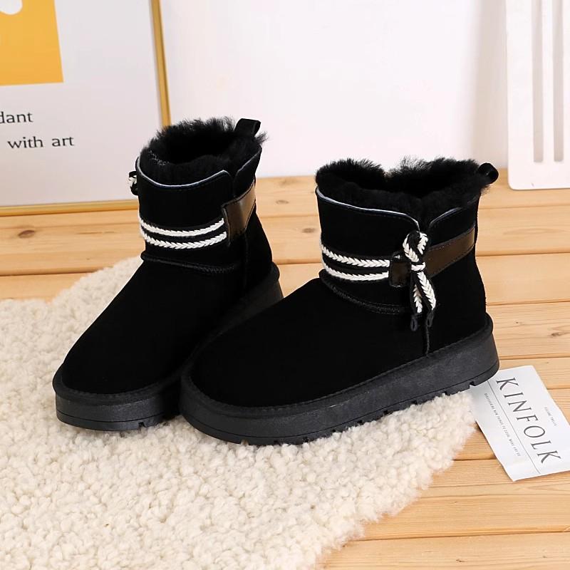 Fashion 2024 Long Plush Platform Snow Boots for Women Faux Suede Non Slip Cotton Padded Shoes Woman Winter Thick Soled Warm Ankle Boots