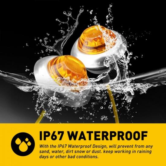 20X Amber Lamp Chrome LED LED 3/4" LED Truck Trailer Round Clearance Side Marker