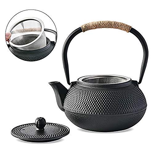 Hwagui Iron Teapot, Induction Compatible, Direct Heat, 800ml/0.8L Capacity, Iron Supplement