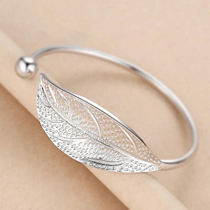 925 Silver Flower Bracelet For Women Original Texture Adjustable Solid Bracelets Light Luxury Party Jewelry
