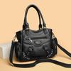 Women Casual Multiple Pockets Tote Bag Lady Large Capacity Shoulder Crossbody Bag for Womens Vintage Soft Leather Travel Bag Sac