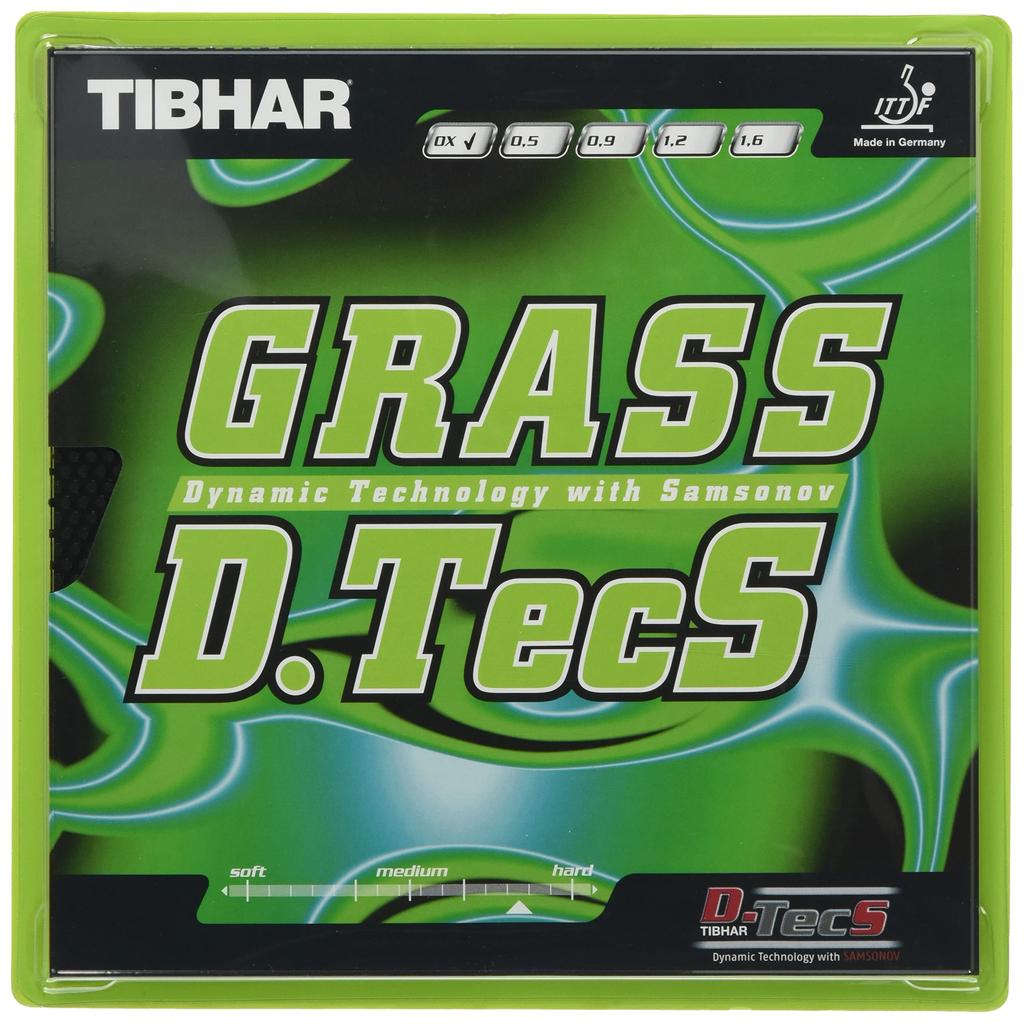 TIBHAR Table Tennis Grass High Grain Rubber, Detex, Tension, Height, BT018740, Black, 0.5mm
