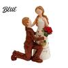 Exclusive Love Symbol Figurines for Decor Faceless Wedding Couple Figurine Resin Statue Romantic Proposal Tabletop Sculpture Living Room Ornament