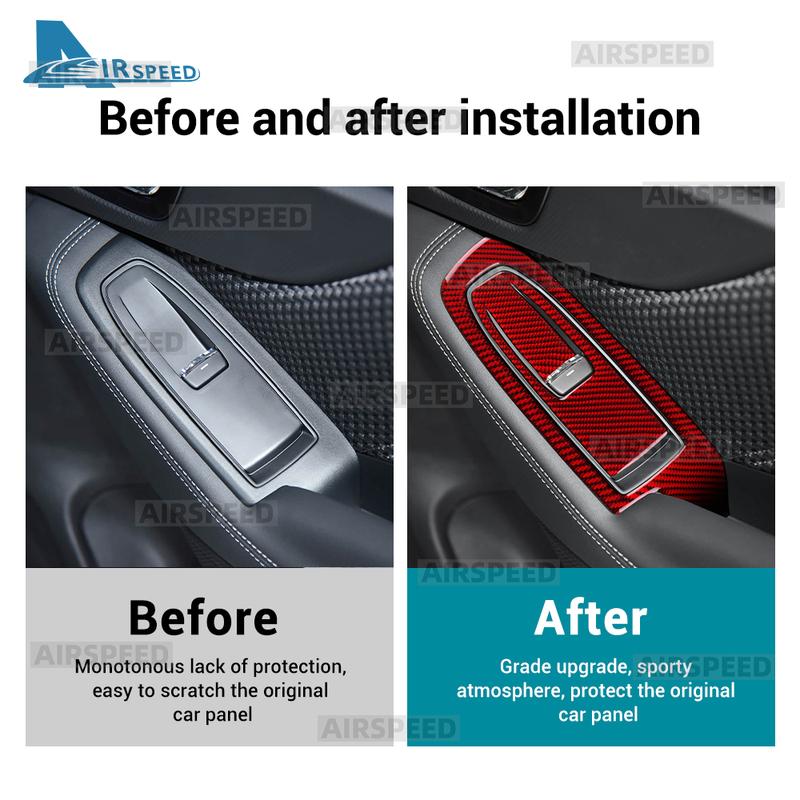 Real Soft Carbon Fiber Sticker for Subaru Forester 2024 LHD RHD Car Window Lift Button Interior Trim