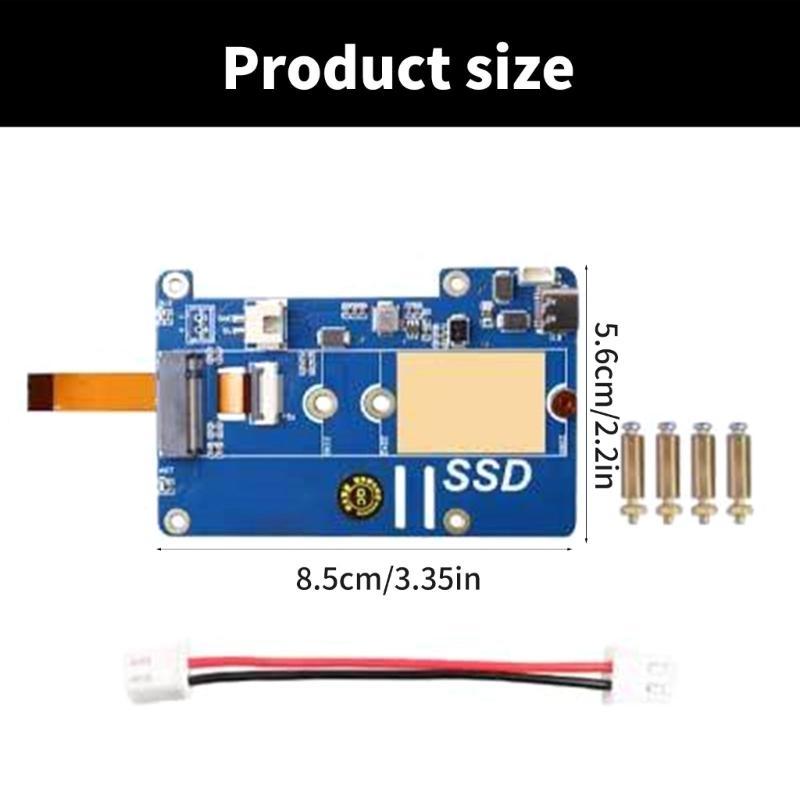 MPS2280P PCIe M.2 SSD Expansion Board for RPi 5 with M.2 mKey Connection, NVMe SSD Support and Double LED Indicators