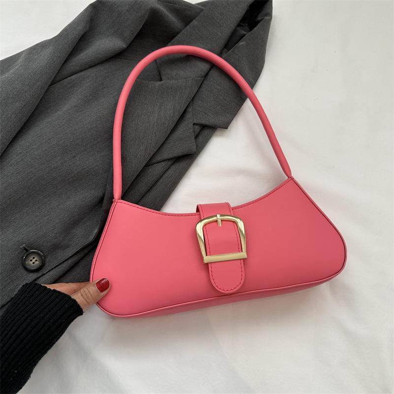 

Bag Women s 2024 Winter New Simple Casual Shoulder Bag Niche Popular Handbag Fashion Trend Underarm Bag рожевий