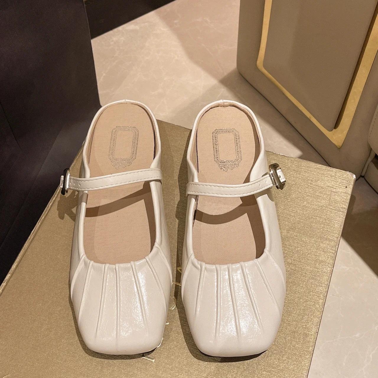 

Обувь женская женские тапочки шлепанцы закрытый носок лоферы модные мягкие плоские повседневные резиновые ПУ ажурные базовые лоферы мюли женская обувь 39 абрикосовый