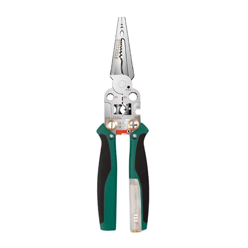 

Professional Wire Stripper With Builts In Voltages Detector For 0.8-3.2mm Cable NonSlip Ergonomic Grip Steel Blade 1