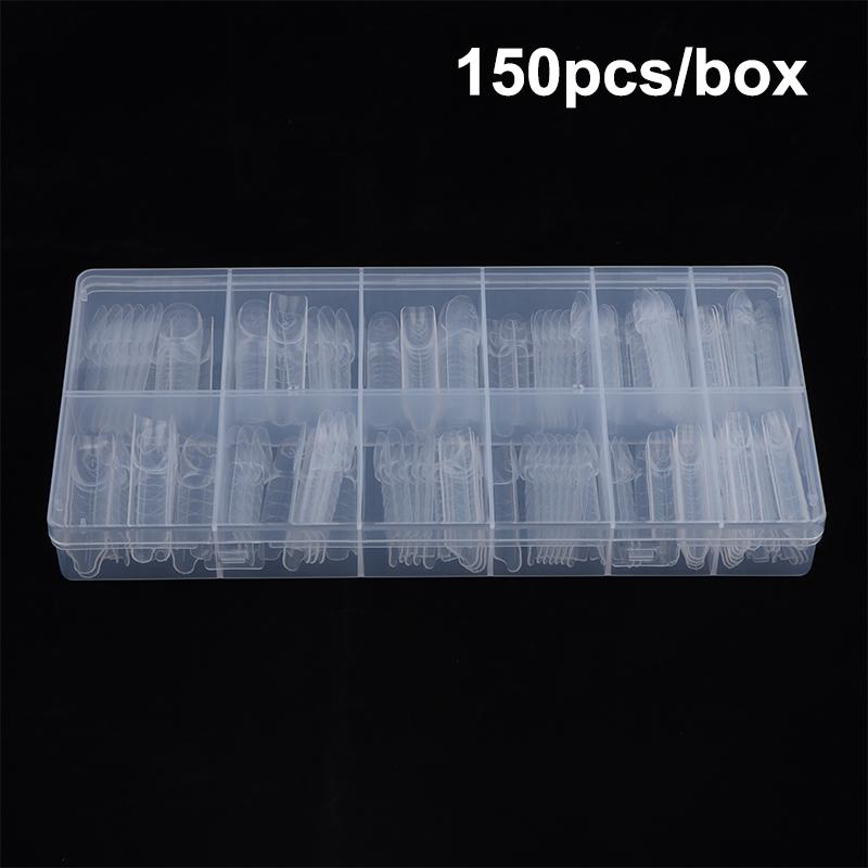 30/60/75/150 Stück Französische Dual-Formen 15 Größen Klar Wiederverwendbar Nagelverlängerung Builder Gel Französische Spitze Maniküre-Werkzeug DIY Kunst Salon