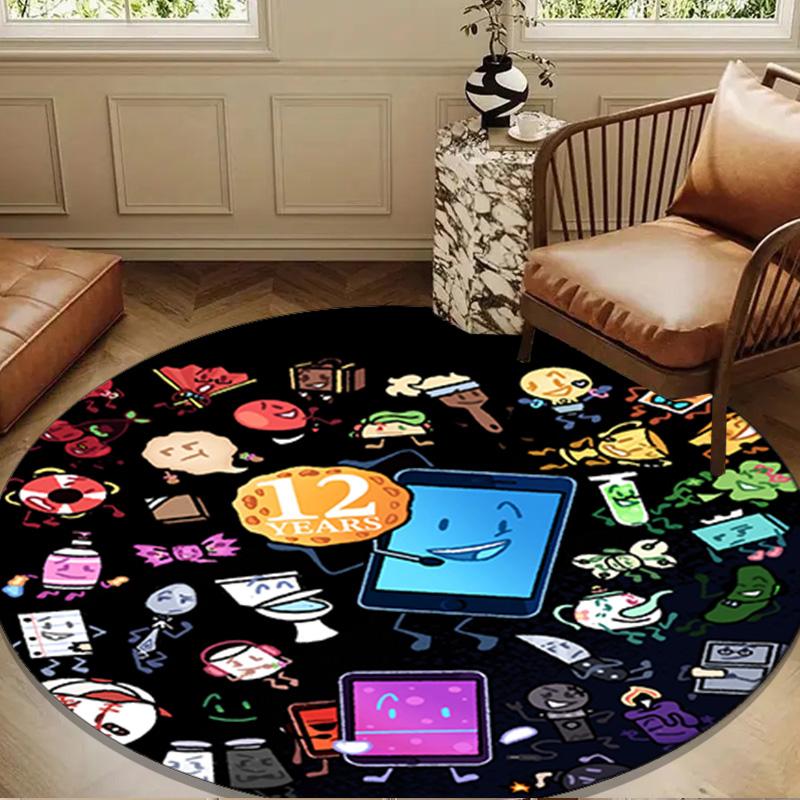Colorful Dream Island Collage Round Rug for Livingroom,Bedroom, Palyroom, Chair Rug, Area rug, Circle Carpet, Large Size Fan Christmas gift