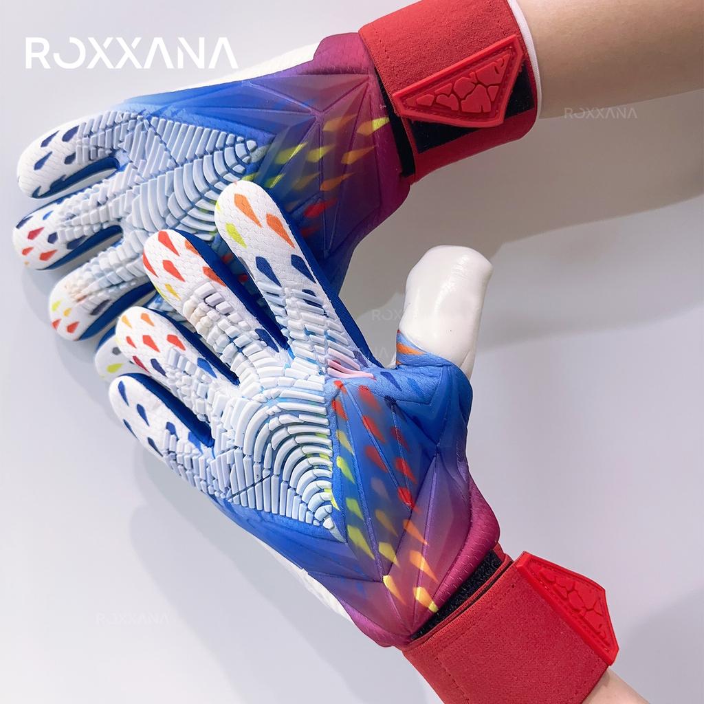 ROXXANA Professional Soccer Goalkeeper Gloves Durable Breathable Latex Palm Anti-Slip Grip Training Match Adult Youth Size 6-10