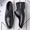 Fashion Fashion Black Formal Commuter Style Leather Shoes for Men Spring Summer Business Heightening Men's Hollow Dress Shoes