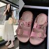 Platform sandals for women, soft soles for summer wear, new models in summer 2025 with slippers, ugly and cute Roman beach shoes