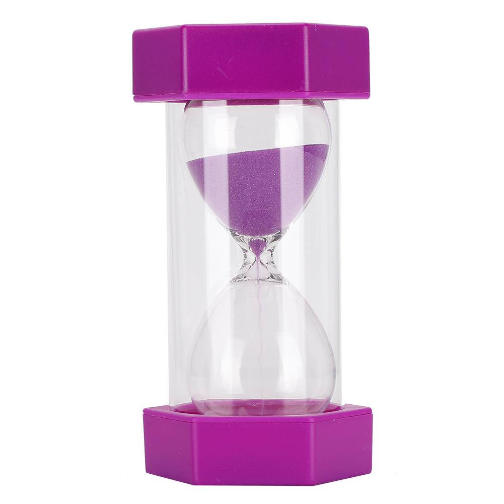 Portable Children Hourglass Home Office Sandglass Sand Clock Timer Gift (Purple 10 Minutes)