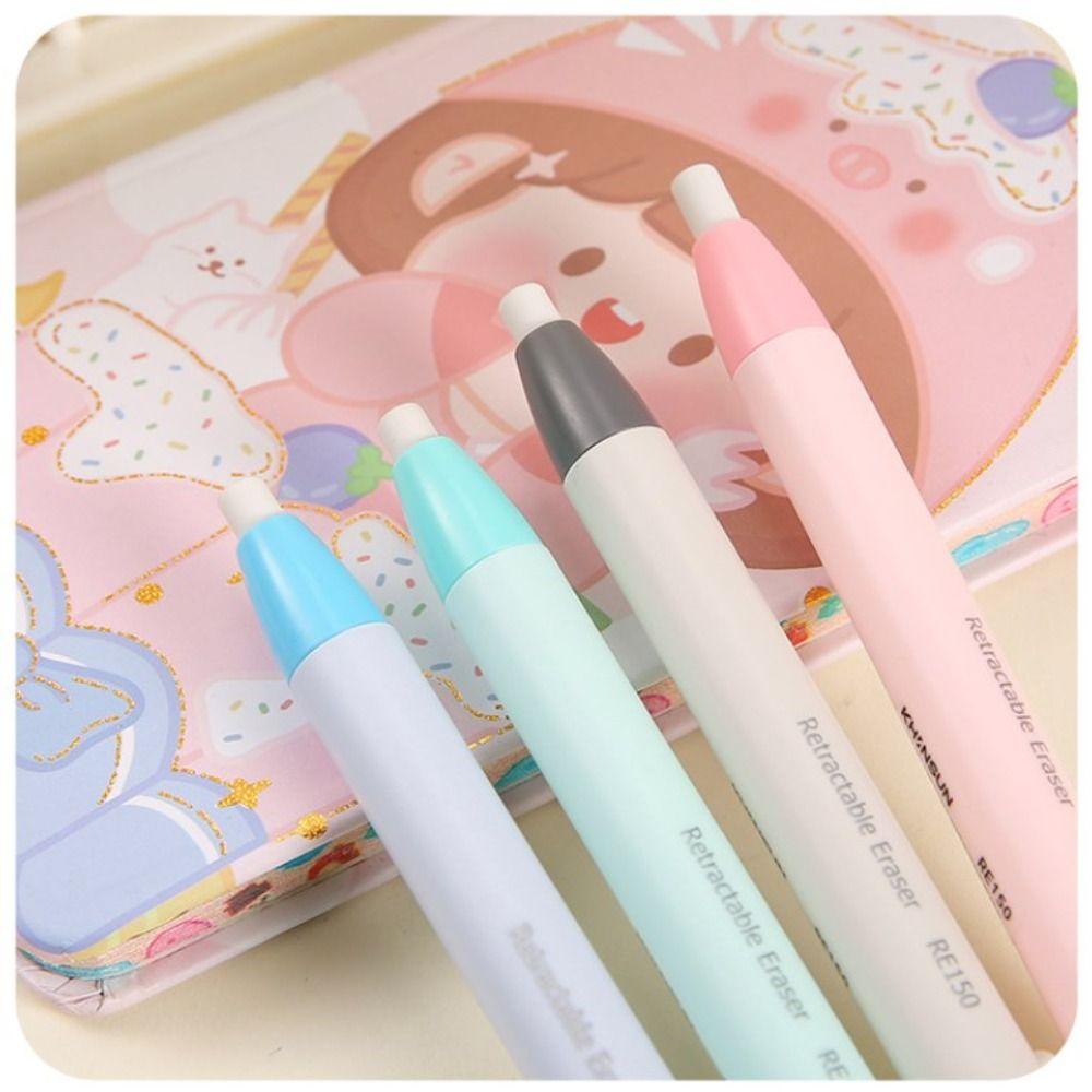 Pen Style Press Pencil Eraser Writing Pencil Rubber New Design Retractable Eraser  Student