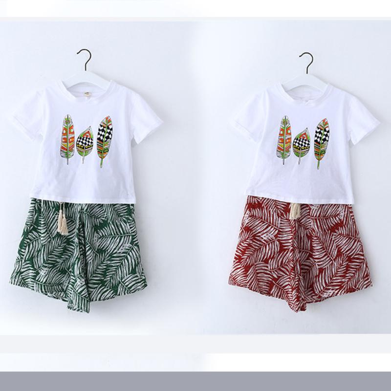 Girls' Suits Summer Clothes Korean Fashion Big Girls  Children's Wide-leg Pants  Two-piece Trendy Children's Clothing