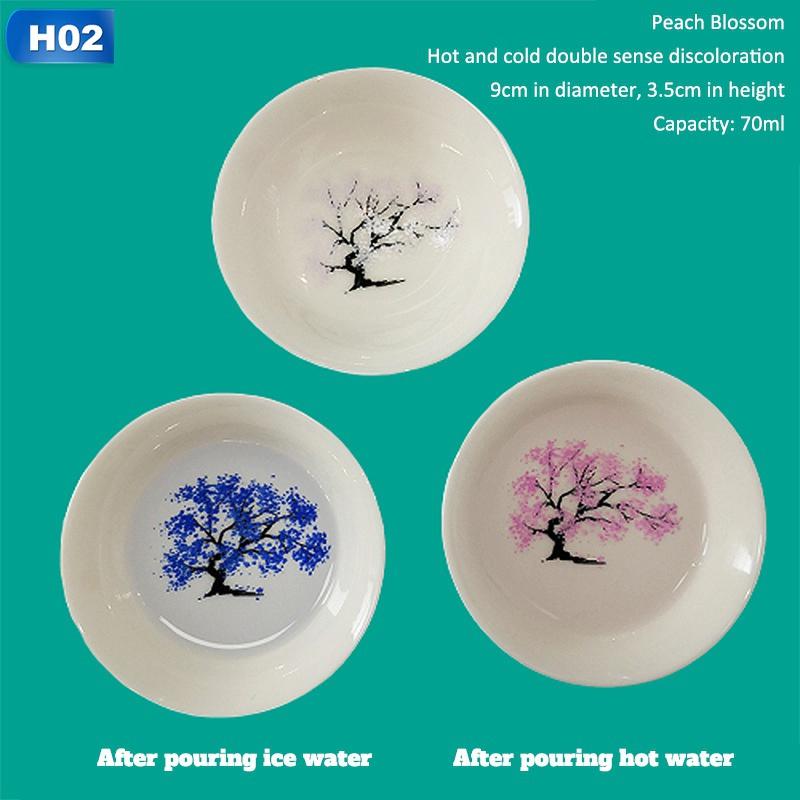 Color Change Magic Tea Cup Cold//Hot Cherry Plum Peach Blossom display Sake Cup