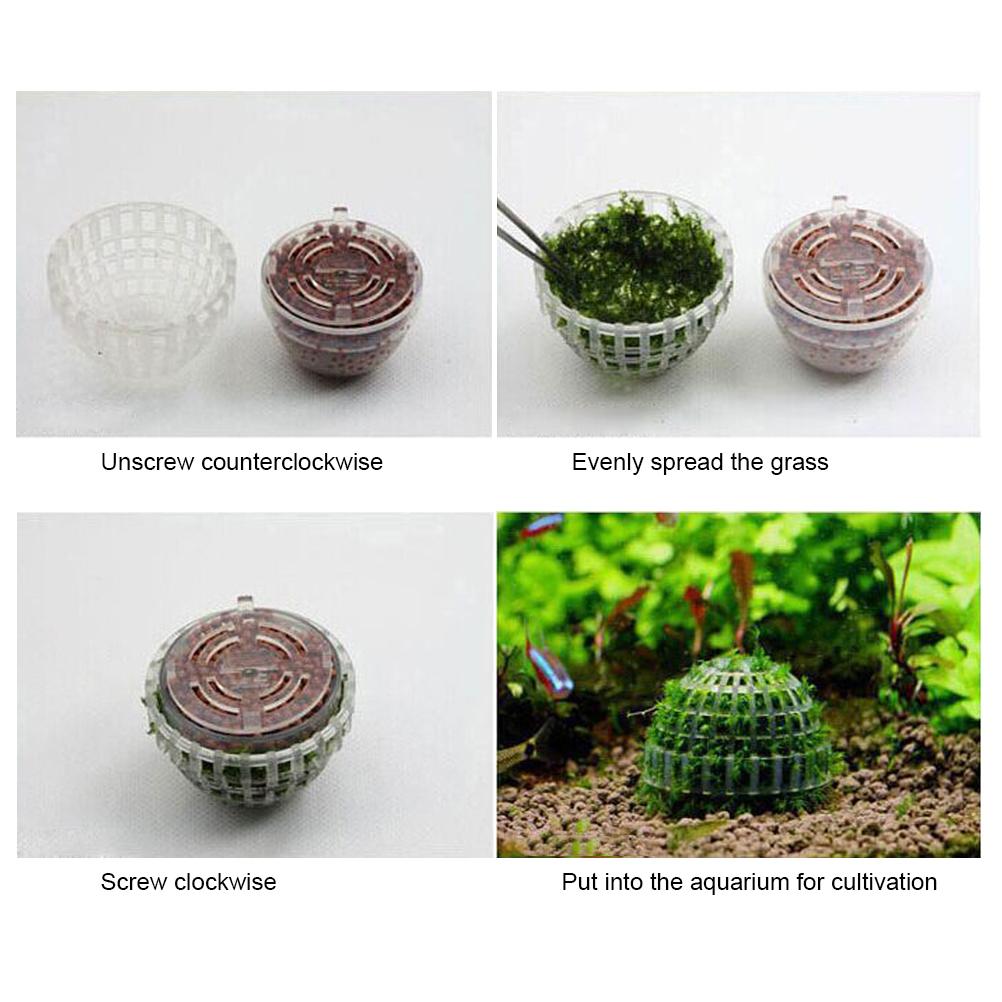 Moss Ball Filter Plastic Half Ball Moss Holder Fish Tank Decorative Ball