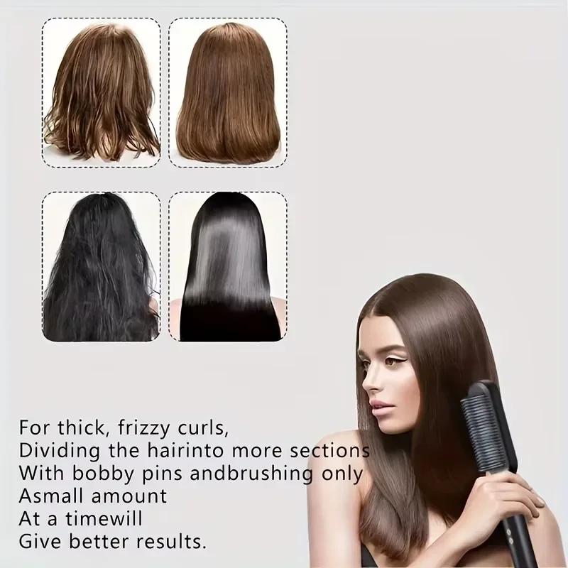 LCD straightening comb,dual-useforstraighteningandcurlinghair,fringe styling,scalpmassager,flat iron,lazy straightening comb