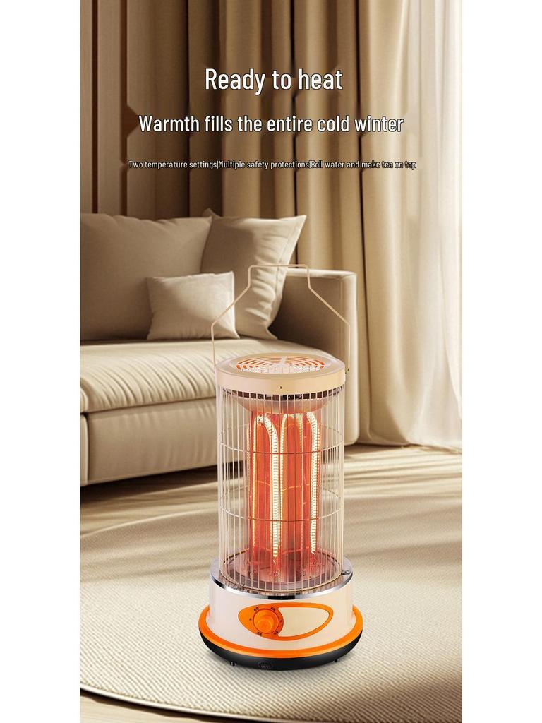 Compact Electric Birdcage Heater: Energy-Saving Fire Pit for Home & Office, Fast Tea Brewing & Efficient Heating