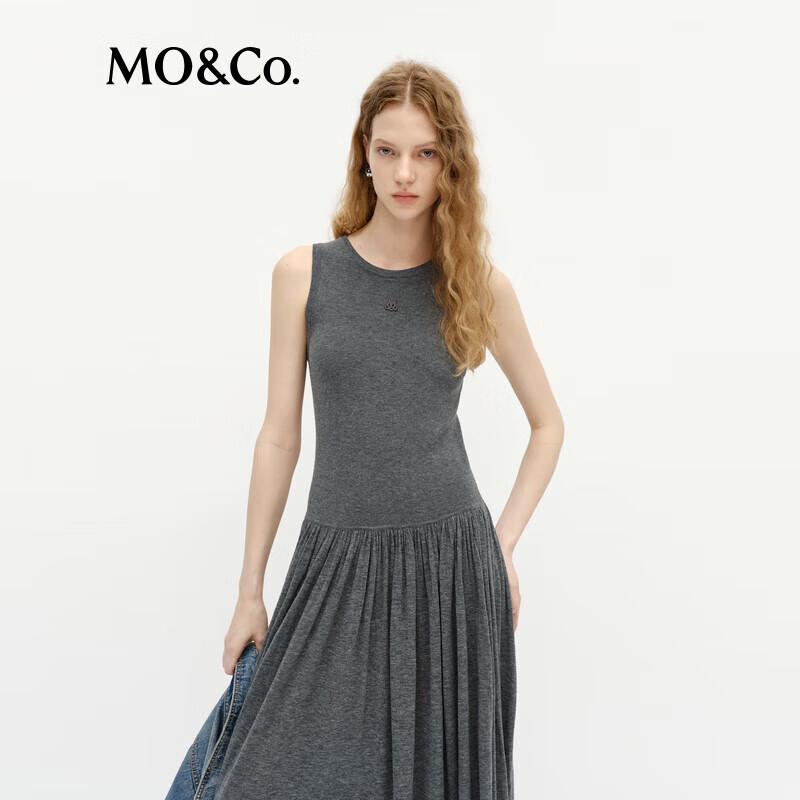 MO&Co. Women's Merino Wool Low-Waist Knit Long Dress