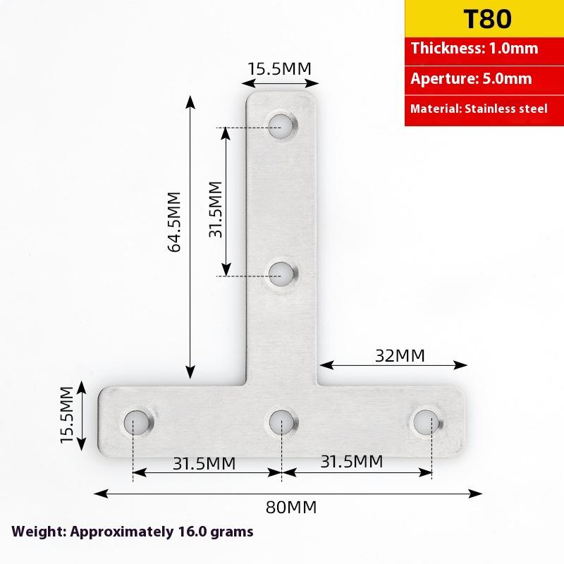 10/5/2 Peças Código de Canto Espessado em Aço Inoxidável Conector de Placa de Camada de Emenda de Placa de Madeira Suporte em Ângulo Reto de 90 Graus em Forma de L