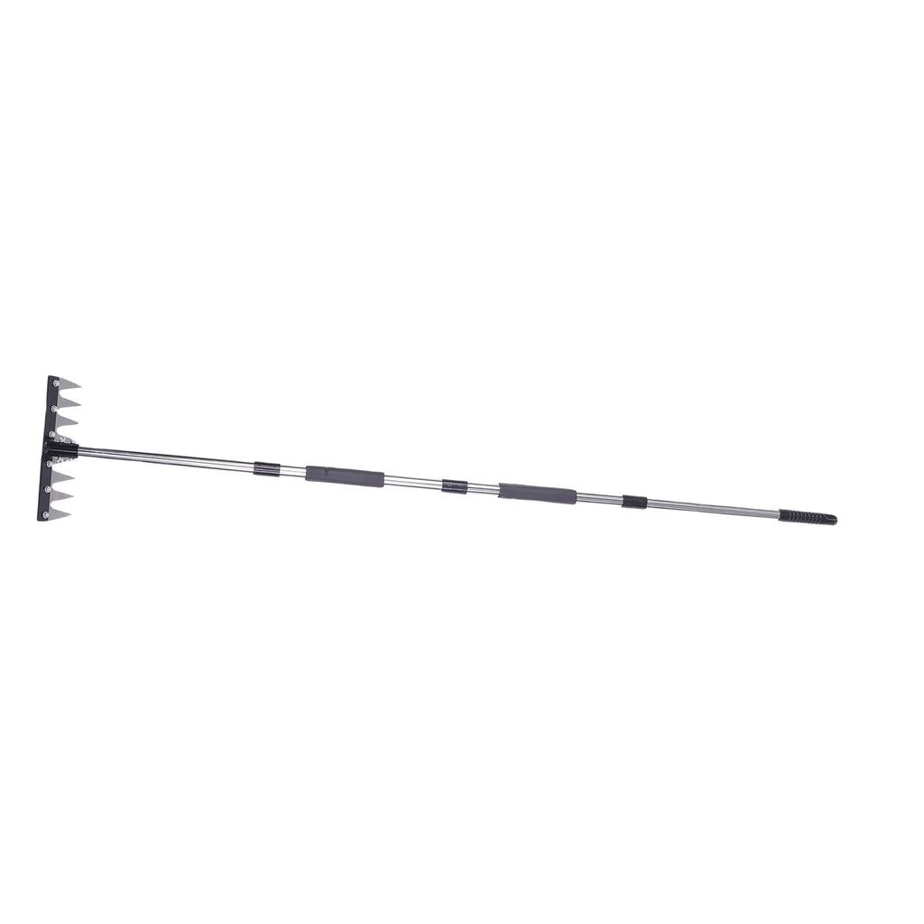 Heavy Duty Iron Weeding Rake with Long Handle Garden Weed Rake Tool for Removing Weeds Loosening Soil Cleaning Flower
