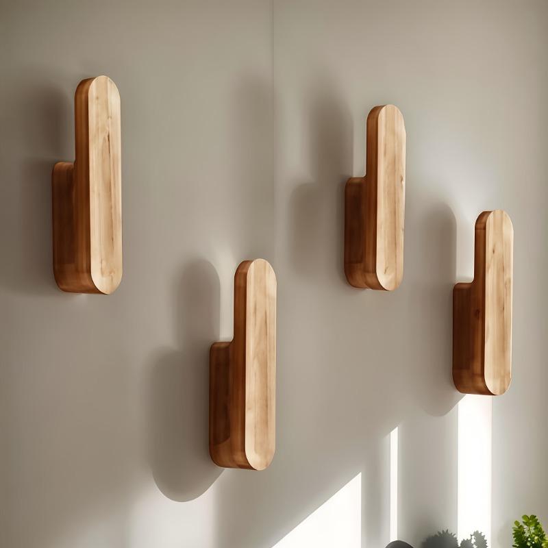 4PCS Bohemian Solid Wood Creative Wall Door Back Shelf Simple Home Homestay Bedroom Decoration Storage