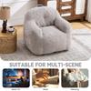 Bean Bag Chair with Shredded Sponge Filler ,Faux Fur Beanbag Sofa with Armrests , for Living Room, Bedroom & Reading,No Assembly Required ,Light Grey