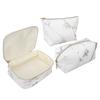 3Pcs Women Cosmetic Bag Marble Print Makeup Case Storage Handbag for Daily Cosmetics Brush Sets